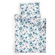 Dadka Linen flannel 140 × 200 cm, 70 × 90 cm, Blue on white - Bed Linen