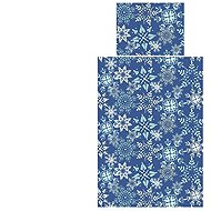 Dadka Linen crepe 140 × 200 cm, 70 × 90 cm, Snowflakes grey-blue - Bed Linen