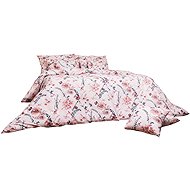 Dadka Linen crepe Flowers on powder 140 × 200 cm, 70 × 90 cm - Bed Linen
