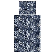 Dadka Linen cotton Snowflakes dark blue 140 × 200 cm, 70 × 90 cm - Bed Linen