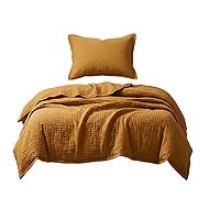 DADKA Linen muslin 140 × 200, 70 × 90 cm, mustard - Bed Linen