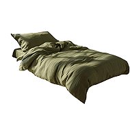 DADKA Linen muslin 140 × 200, 70 × 90 cm, olive - Bed Linen