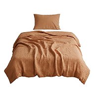 DADKA Linen muslin 140 × 200, 70 × 90 cm, caramel - Bed Linen