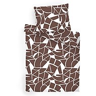 Dadka Linen crepe Julius brown on white 140 × 200, 70 × 90 cm - Bed Linen