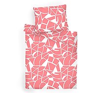 Dadka Linen crepe Julius salmon on white 140 × 200, 70 × 90 cm - Bed Linen