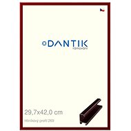DANTIK frame 29,7 × 42, ALU profile 7269 Red Ruby polished plexi clear - Photo Frame