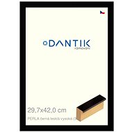 DANTIK frame 29,7 × 42, PERLA black glossy high plexi clear - Photo Frame