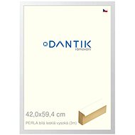 DANTIK frame 42 × 59,4, PERLA white glossy high plexi clear - Photo Frame