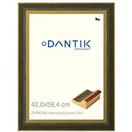 DANTIK frame 42 × 59,4, REVERSE green-gold plastic plexi clear - Photo Frame