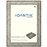 DANTIK frame 42 × 59,4, TRITON wide silver plexi clear - Photo Frame