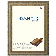DANTIK frame 42 × 59,4, REVERSE white-gold plastic plexi clear - Photo Frame