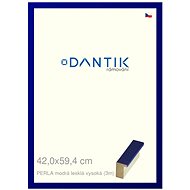 DANTIK frame 42 × 59,4, PERLA blue glossy high plexi clear - Photo Frame
