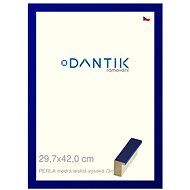 DANTIK frame 29,7 × 42, PERLA blue glossy high plexi clear - Photo Frame