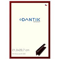 DANTIK frame 21 × 29,7, ALU profile 7269 Red Ruby cut glass clear - Photo Frame