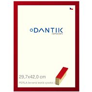 DANTIK frame 29,7 × 42, PERLA red glossy high plexi clear - Photo Frame