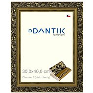DANTIK frame 30 × 40, Claico 2 gold walnut plexi clear - Photo Frame