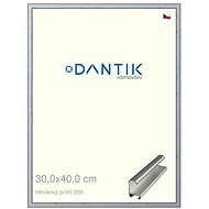 DANTIK frame 30 × 40, ALU profile 7269 Silver brushed plexi clear - Photo Frame