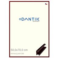 DANTIK frame 50 × 70, ALU profile 7269 Red Ruby brushed plexi clear - Photo Frame