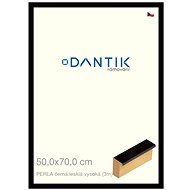 DANTIK frame 50 × 70, PERLA black glossy high plexi clear - Photo Frame