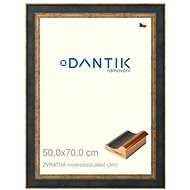 DANTIK frame 50 × 70, REVERSIBLE blue-gold plastic plexi clear - Photo Frame