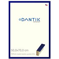 DANTIK frame 50 × 70, PERLA blue glossy high plexi clear - Photo Frame