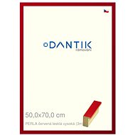 DANTIK frame 50 × 70, PERLA red glossy high plexi clear - Photo Frame