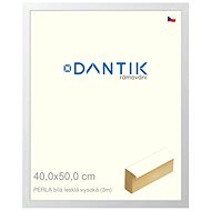 DANTIK frame 40 × 50, PERLA white glossy high plexi clear - Photo Frame