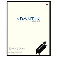 DANTIK frame 40 × 50, ALU profile 7269 Black glossy plexi clear - Photo Frame
