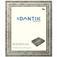 DANTIK frame 40 × 50, TRITON wide silver plexi clear - Photo Frame
