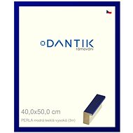 DANTIK frame 40 × 50, PERLA blue glossy high plexi clear - Photo Frame