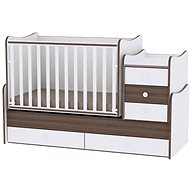 Multifunctional Cot Lorelli MAXI PLUS NEW 160x70CM WHITE/WALNUT - Cot