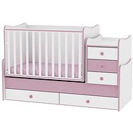 Multifunctional Cot Lorelli MAXI PLUS NEW 160x70CM WHITE/PINK - Cot