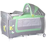 Travel cot Lorelli DANNY 2 LAYERS ROCKER GREY&GREEN ZA ZA - Travel Bed