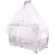 2in1 Lorelli SLEEP'N'DREAM ROCKER travel cot and playpen with rocking function + GREY COOL canopy - Travel Bed