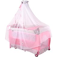 Lorelli SLEEP'N'DREAM ROCKER 2in1 travel cot and playpen with rocking function + PINK BALLE canopy - Travel Bed