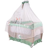 2in1 Lorelli SLEEP'N'DREAM ROCKER travel cot and playpen with rocking function + GREEN&BEIG canopy - Travel Bed