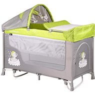 Travel cot and playpen 2in1 Lorelli SAN REMO ROCKER with rocking function GREEN&GREY ELEPHANT - Travel Bed