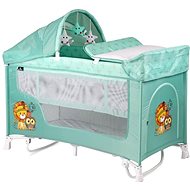 Travel cot and playpen 2in1 Lorelli SAN REMO ROCKER with rocking function GREEN INDIANS - Travel Bed