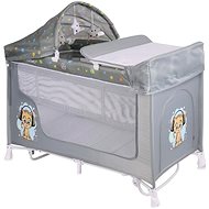 Travel cot and playpen 2in1 Lorelli SAN REMO ROCKER with rocking function GREY CUTE KITTEN - Travel Bed