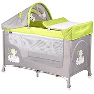 Travel cot and playpen 2in1 Lorelli SAN REMO PLUS GREEN&GREY ELEPHANT - Travel Bed