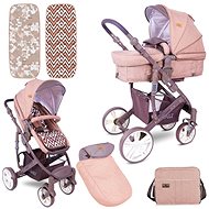 Stroller Lorelli VERSO (2-in-1) + Carrycot + Stroller Bag BEIGE&BROWN - Baby Buggy