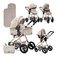 Stroller Lorelli ALEXA (3-in-1) + Carrycot + Stroller Bag BEIGE TRIANGLES - Baby Buggy