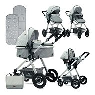 Stroller Lorelli ALEXA (3-in-1) + Carrycot + Stroller Bag GREY TRIANGLES - Baby Buggy