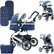 Stroller Lorelli LORA DARK BLUE BIRDS + Stroller Bag - Baby Buggy