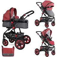 Lorelli LORA BLACK&DARK RED+Bag for Stroller - Baby Buggy