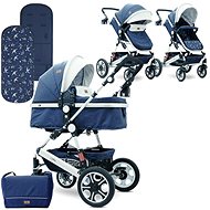 Stroller Lorelli ALEXA DARK BLUE BIRDS + Stroller Bag - Baby Buggy