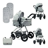 Stroller Lorelli ALEXA (2-in-1) + Carrycot + Stroller Bag GREY TRIANGLES - Baby Buggy