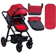 Lorelli ALEXA BLACK&DARK RED+Bag for Baby Buggy - Baby Buggy