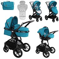 Lorelli LUMINA Stroller (3-in-1) + Carrycot + Stroller Bag DARK BLUE - Baby Buggy