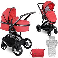 Stroller Lorelli LUMINA (2-in-1) + Carrycot + Stroller Bag RED - Baby Buggy